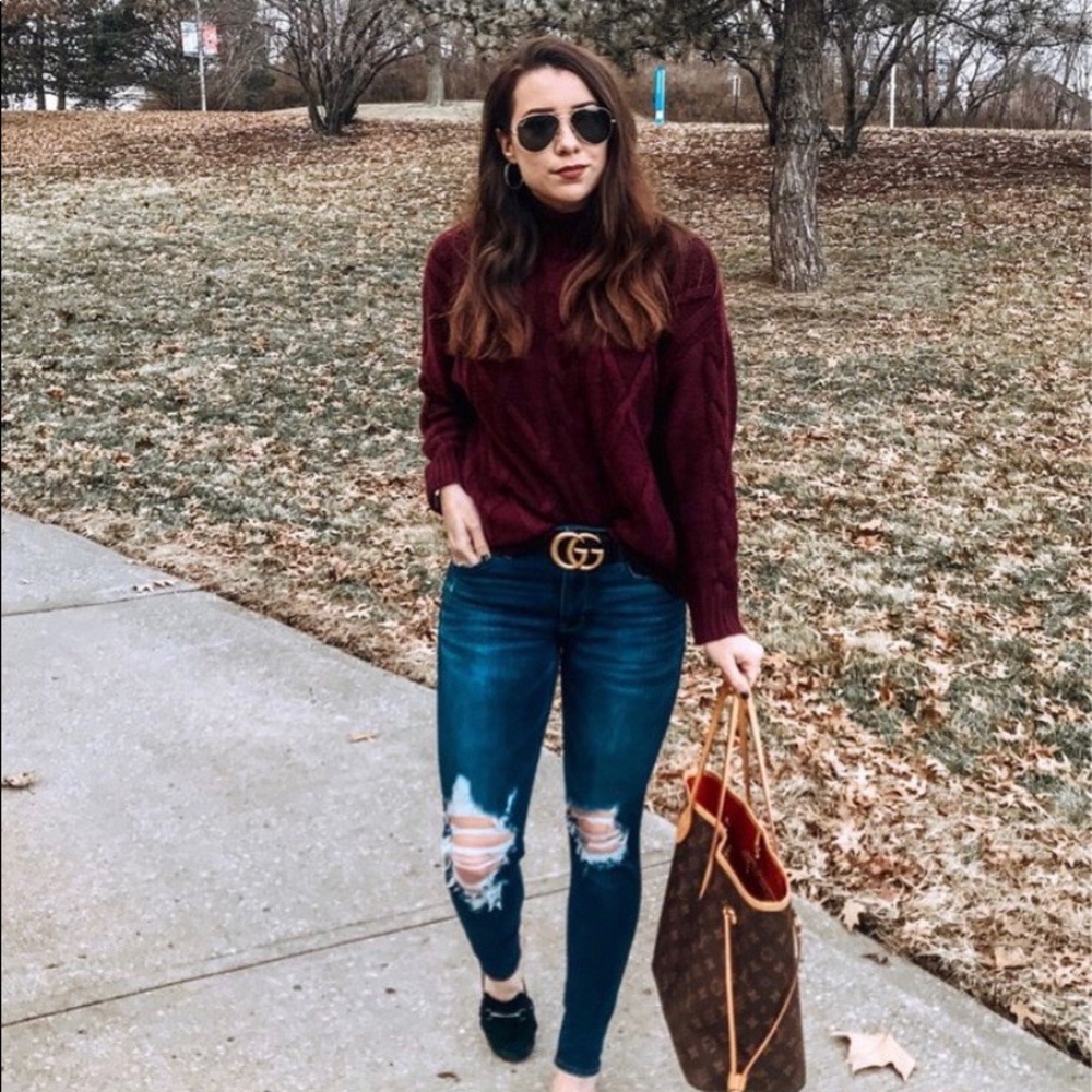Gucci over-sized deep burgundy sweater